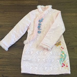 Chinese cotton cheongsam dress for girls